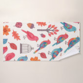 Toalha Pássaros e Flores DESING Badehandtuch (Badehandtuch)