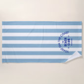 Toast an der Küste Der Beach Club Blue Stripe Strandtuch (Vorderseite)