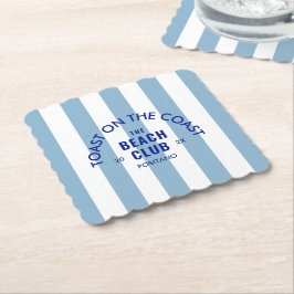 Toast an der Küste Der Beach Club Blue Stripe Untersetzer