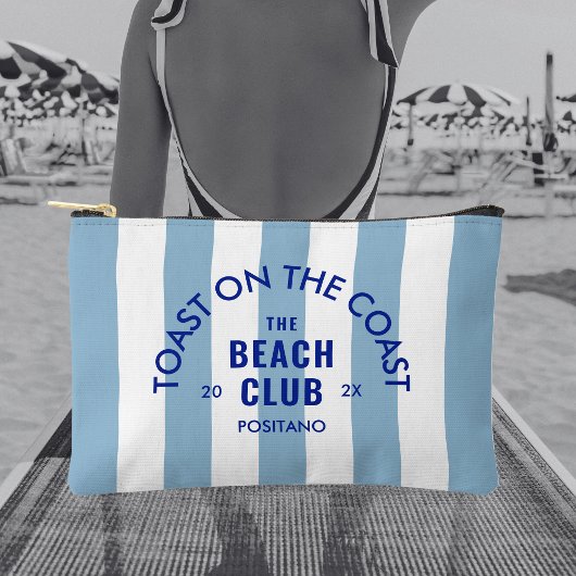 Toast an der Küste Der Beach Club Blue Stripe Zubehörtasche