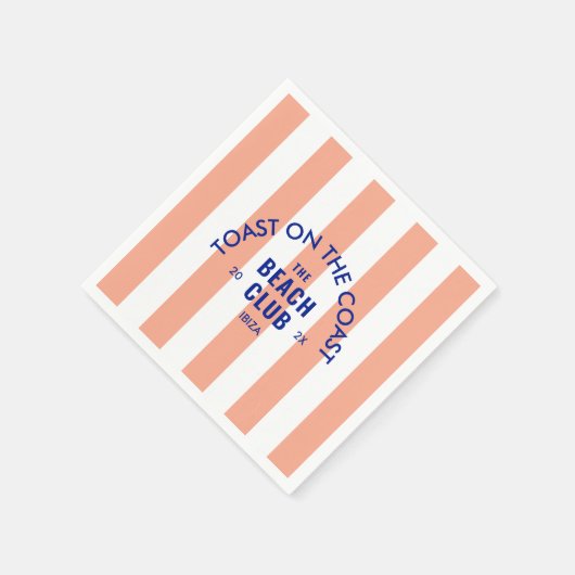 Toast an der Küste Der Beach Club rosa Streifen Serviette (Ecke)