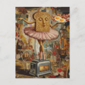 toast and ballet for breakfast surreal postkarte (Vorderseite)