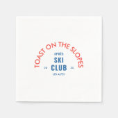 Toast auf den Pisten Après Ski Club Blue & Red Serviette (Vorderseite)