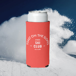 Toast auf den Pisten Après Ski Club Retro Rot Selters Dosenkühler