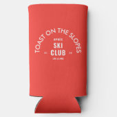 Toast auf den Pisten Après Ski Club Retro Rot Selters Dosenkühler (Rückseite)