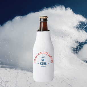 Toast auf den Pisten Après Ski Club Rot & Blau Flaschenkühler