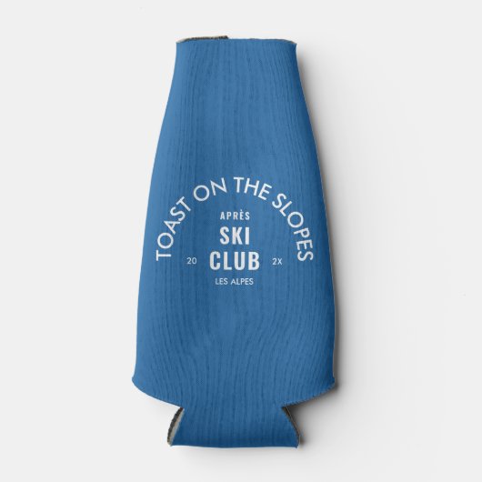 Toast auf den Pisten Après Ski Club Sky Blue Flaschenkühler (Vorderseite)