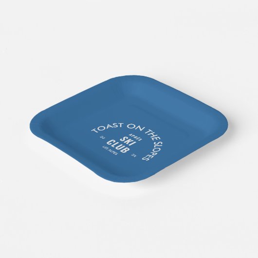 Toast auf den Pisten Après Ski Club Sky Blue Pappteller (Gewinkelt)