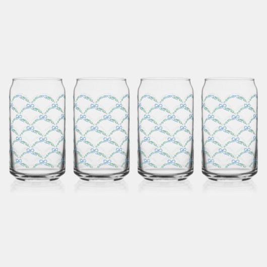 Toast auf der Coquette Bow Trellis Cheers Dosenglas (Vorderseite)