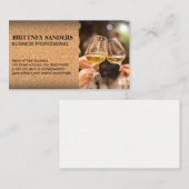 Toast aus Weinglas | Cork Texture Visitenkarte (Vorne/Hinten)