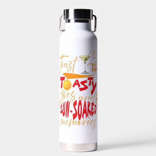 Toast bis Toasty Zehen und individuell anpassbare Trinkflasche (Vorne)
