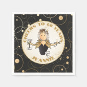 Toast Black Gold Funny zum 60. Geburtstag Serviette (Vorderseite)