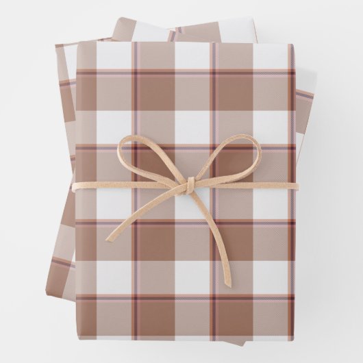 Toast Brown and Athens Gray Plaid Geschenkpapier Set (Beispiel)