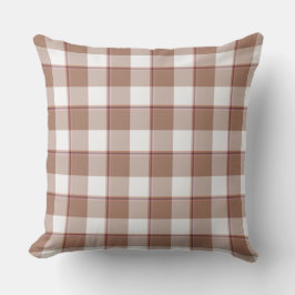 Toast Brown and Athens Gray Plaid Kissen