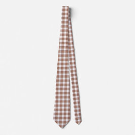 Toast Brown and Athens Gray Plaid Neck Tie Krawatte