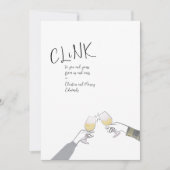 Toast Card Holiday - "Clink" Weinglas Cheers (Vorderseite)