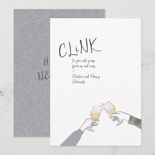 Toast Card Holiday - "Clink" Weinglas Cheers