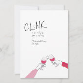 Toast Card Holiday - "Clink" Weinglas Cheers (Vorderseite)
