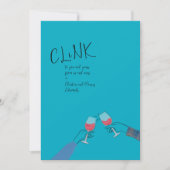 Toast Card Holiday - "Clink" Weinglas Cheers (Vorderseite)