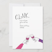 Toast Card Holiday - "Clink" Weinglas Cheers (Vorderseite)