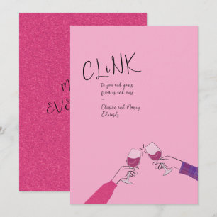 Toast Card Holiday - "Clink" Weinglas Cheers