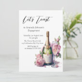 Toast Champagner-Brautparty Einladung (Stehend Vorderseite)