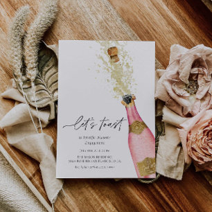 Toast Champagner Flasche Brautparty Einladung