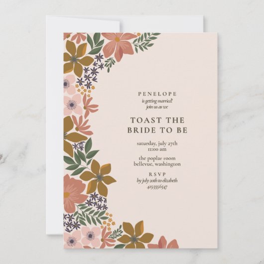 Toast der Braut Cocktail Stunde Dusche Einladung (Vorderseite)