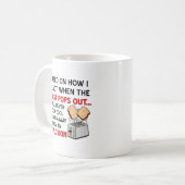 Toast Explosion Lustiger Becher Kaffeetasse (Vorderseite Links)