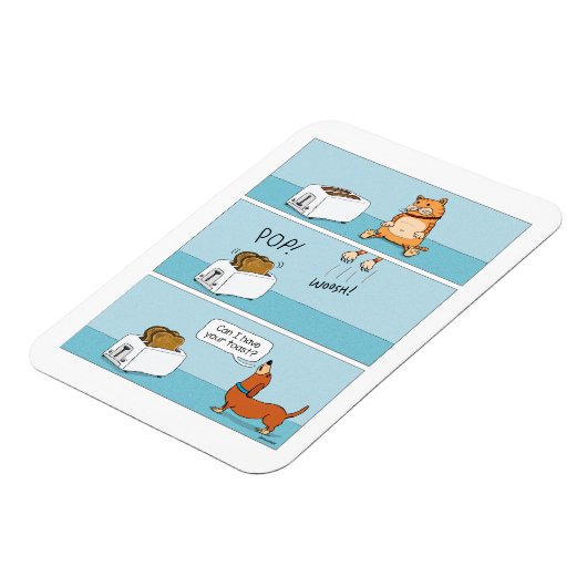 Toast für Hunde mit angeschlagenen Katzen-Blätter Magnet (Linke Seite)