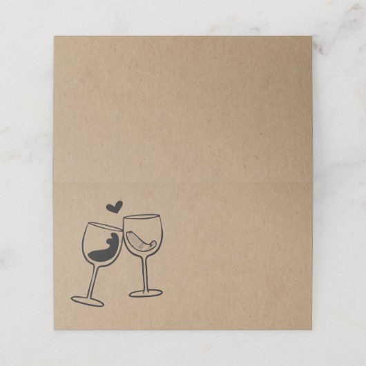 Toast geflochtene Platzkarte im Zierstil (Außenseite Aufgefaltet)