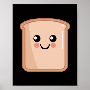 Toast Kawaii Art Poster