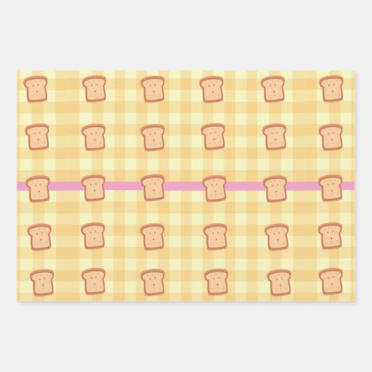 Toast Kawaii Wrapping Paper (Set 3) Geschenkpapier Set (Vorderseite 3)