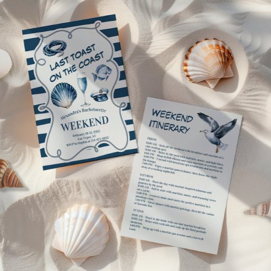 Toast Küste der Nautischen Marine Bachelorette Woc Einladung