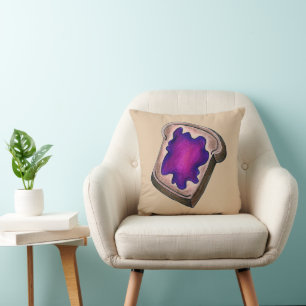 Toast Lila Traubenkonfitüre Jelly Frühstücksbuffet Kissen