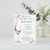 Toast mit Blumenmuster Elegantes Brautparty in Wei Einladung (Stehend Vorderseite)