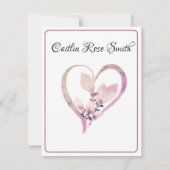 Toast mit Blumenmuster Elegantes Brautparty in Wei Einladung (Rückseite)