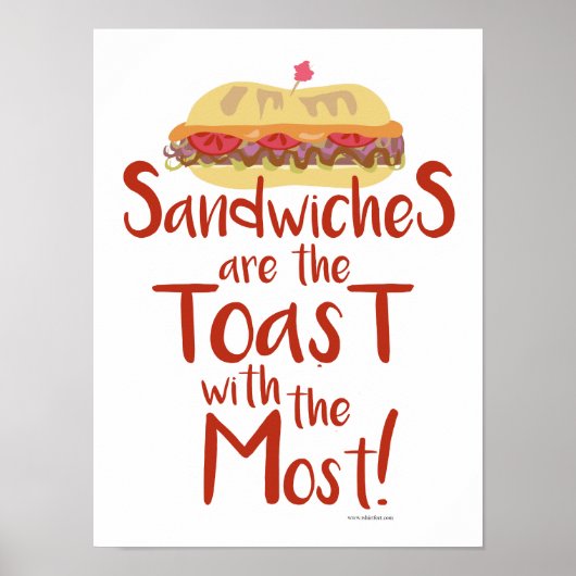 Toast mit der lustigsten Sandwich Liebe Poster (Vorne)