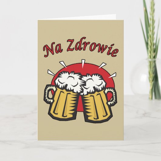 Toast Na Zdrowie mit Bier-Tassen-Karte Karte (Vorderseite)