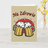 Toast Na Zdrowie mit Bier-Tassen-Karte Karte (Gelbe Blume)