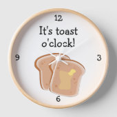 Toast O'Clock lustige Nahrungsaufnahme Wanduhr (Vorderseite)
