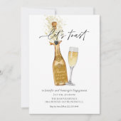 Toast Paare Verlobung Foto Einladung (Vorderseite)