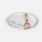 Toast Pink Brautparty Pappteller (Schrägansicht)