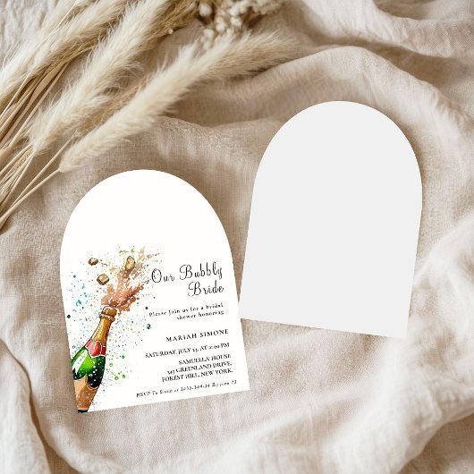 Toast Pink Champagne Flasche Brautparty Einladung