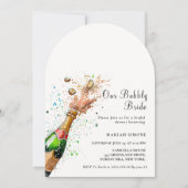 Toast Pink Champagne Flasche Brautparty Einladung (Vorderseite)