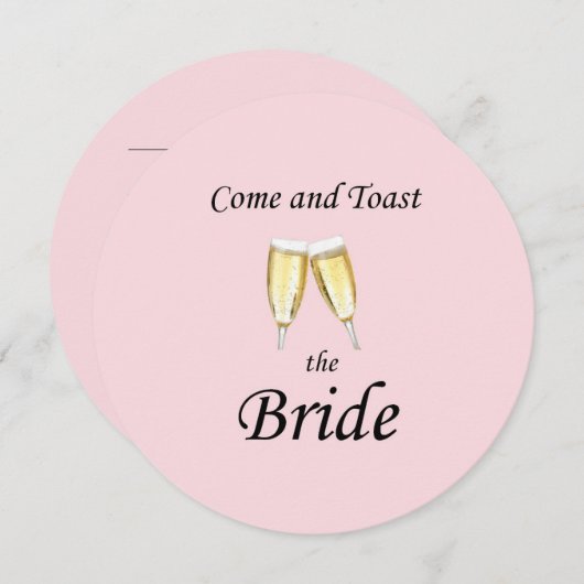 Toast the Bride Junggeselinnen-Abschied Einladung (Vorne/Hinten)