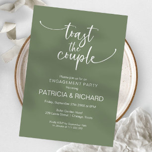Toast The Couple Chic Kalligrafie Verlobungsfeier Einladung