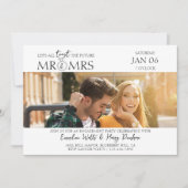 Toast the Future Mr & Mrs Verlobung Foto Party Einladung (Vorderseite)