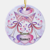 Toast to Liebe Hochzeitsschmuck Keramik Ornament (Vorne)