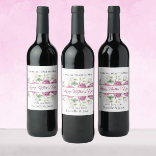 Toast to Mama Blumenmüttertagsweinlabel Weinetikett